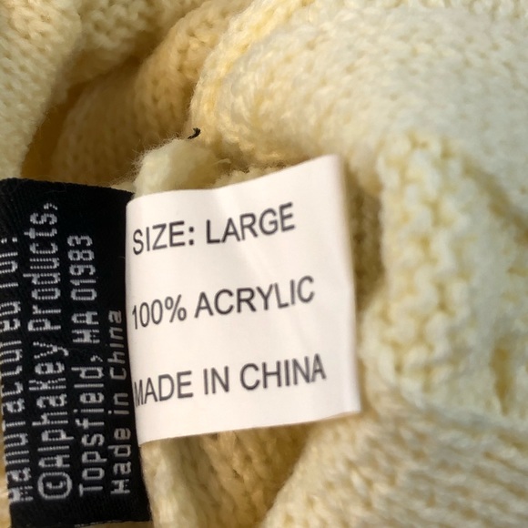 Cream Cable Knit Sweater with Scarf - Picture 3 of 7